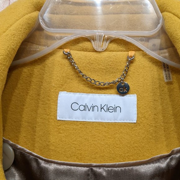 Calvin Klein Wool Blend Coat in Gold Size M - Picture 4 of 13